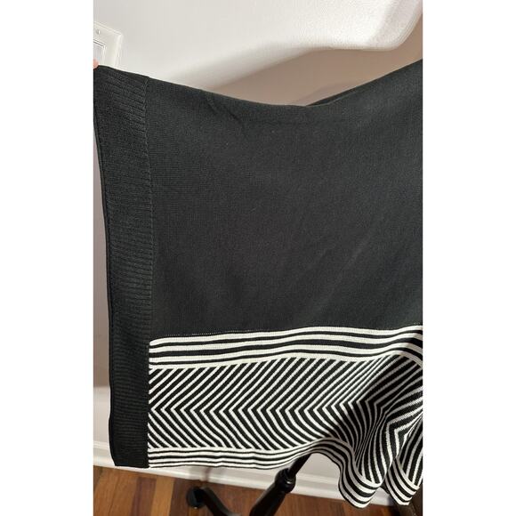 CATO Knit Poncho Womens OS Black Knit Sweater Tunic Top Shawl Veck Loose Coverup - Picture 5 of 8